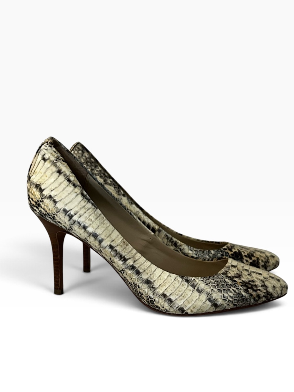 Coach Nala Snakeskin Print Leather Pointed Toe Pumps Stiletto Heel Size 9.5